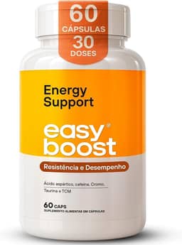 Energy Support Easy Boost, Cafeína Taurina Tcm Cromo 60 Caps