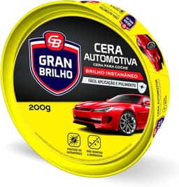 Cera Automotiva Pasta Brilho Instantâneo Gran Brilho 200G, Gran Brilho, Cera Pasta Em Lata Para Veículos, Amarelo, Fácil Aplicação E Polimento, Protege De Intempéries E Não Mancha As Borrachas