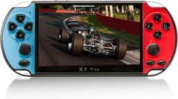 Console de Videogame X7 Plus de 5.1 Polegadas Jogadores de Videogame Portáteis Double Ro Er 8Gb de Memória Integ Da 1000 Games Mp5 Controle de vídeo game Azul Vermelho