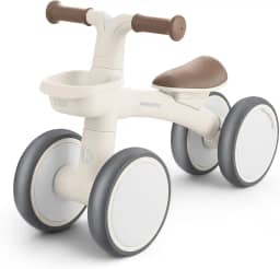 Kikka Boo Bicicleta sem pedais ZIPI, corredores bebé de 1 ano, bicicleta de equilíbrio, bicicleta para bebê com cesta, ajustável, brinquedo para crianças, presente para bebê, bege