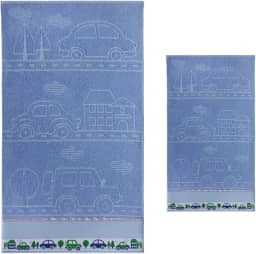 Jogo Toalha De Banho + Rosto Lavabo Infantil Algodão Menino Menina (Azul)