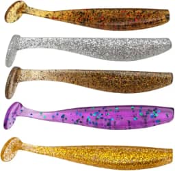 Kit 5 Isca Artificial Soft Shad 6cm ou 9cm Silicone Macia Para Pesca de Tucunaré Robalo Traíra