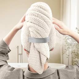 Toalha de cabelo ultra absorvente de secagem rápida para mulheres, adequada para cabelos cacheados longos e grossos