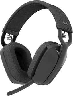 Headset Sem Fio Logitech Zone Vibe 100 Com Microfone Flip- to-Mute Com Cancelamento de Ruído, Conexão Bluetooth, Até 20h de Bateria, Design Leve e Confortável - Grafite
