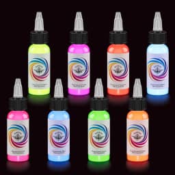 Conjunto De 8 Cores Tinta Para Tatuagem, Fluorescentes Que Brilham Na Luz Negra, Tatuagem Permanente Segura A Pele, Maquiagem 3D, Beleza, Arte Corporal, 1 Oz 30Ml/Frasco, (30Ml, Cores)