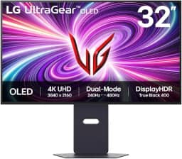 Monitor Gamer LG UltraGear™ OLED - Tela OLED 32", 4K, até 480Hz, 0,03ms (GtG), NVIDIA® G-SYNC®, AMD FreeSync Premium Pro, HDR400 – 32GS95UV
