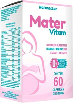 Mater Vitamina Para Gestante Materna 500mg 60 Cápsulas - Natunéctar