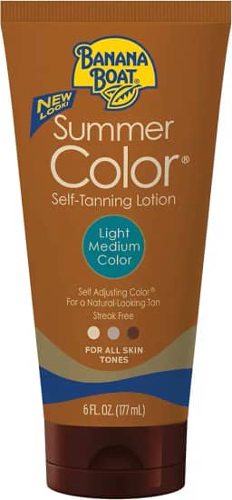 Banana Boat Loção Autobronzeadora Summer Color, 6Oz, Cor Média Clara Para Todos Os Tons De Pele, Loção Autobronzeadora, Loção Bronzeadora Sem Sol, Autobronzeador, 6Oz