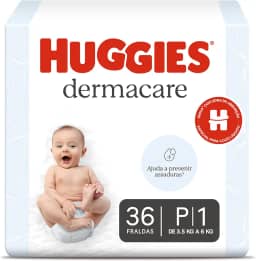 Fralda Huggies Premium Dermacare Tamanho P - 36 Fraldas Premium com tecnologia Avançada para Pele Sensível do bebê que ajuda previnir assaduras