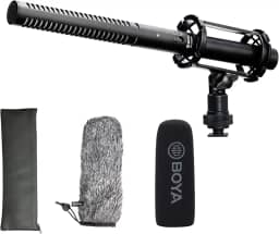 BOYA Microfone XLR, microfone espingarda BY-BM6060 com microfone de para-brisa de montagem em choque para câmera DSLR externa, condensador externo, microfones profissionais para entrevista