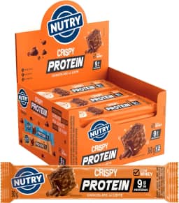 Nutry Barra De Proteínas Crispy Chocolate Ao Leite 30G - Display Com 12 Unidades - Com Whey E 9G De Proteínas