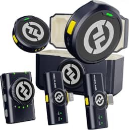 Sistema Microfone Lapela Duplo Hollyland Lark M2 Combo Wireless para Câmeras e SmartPhones