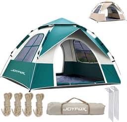 Barraca Camping Autoamatica Impermeavel 3-4 Pessoas 210 * 200 * 130cm, Praia Acampamento Duas Portas E Duas Janelas, Ventilação De Quatro Lados