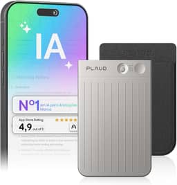 Gravador de voz com IA, gravador de áudio Plaud Note c/capa, controle de aplicativo, transcrição e resumo com tecnologia de IA, suporte a 112 idiomas, 64GB, para aulas, reuniões, chamadas