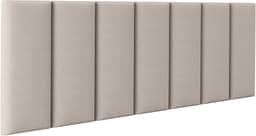 Cabeceira Cama Box Casal Kit C/ 7un Modulos Estofados Adesivo (Bege)