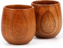 2 peças de copo de madeira para bourbon, copo de uísque de madeira de 250 ml, copo de uísque criativo, conjunto de copos de bourbon de madeira vintage, presentes de uísque para homens, pai