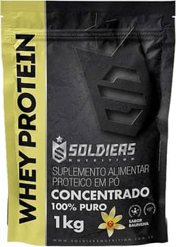 Whey Protein Concentrado 1Kg - Baunilha - 100% Puro Importado - Soldiers Nutrition