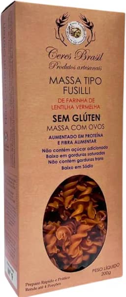 Macarrão Fusilli de Lentilha Vermelha Sem Glúten Ceres 200g