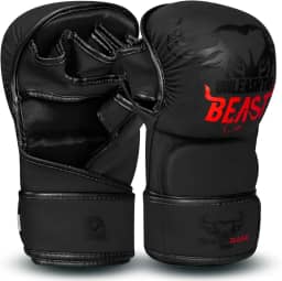 BEAST RAGE Luvas de MMA para homens e mulheres, suporte de pulso ajustável, luvas de artes marciais para luta em gaiolas de Muay Thai, combate Taekwondo, kickboxing, treinamento de boxe