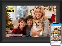 Moldura digital SSA WiFi de 32 GB, moldura digital WiFi de 10,1 polegadas com tela sensível ao toque IPS, rotação automática, envia 50 fotos ilimitadas, compartilhe fotos/vídeos instantaneamente via