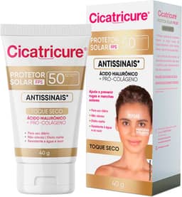 Cicatricure Protetor Solar Facial FPS 50 Antissinais Toque Seco UVA/UVB Para Pele Oleosa, Resistente à Água e Suor, Efeito Matte, Hidratante Diário Skin Care 40 ml