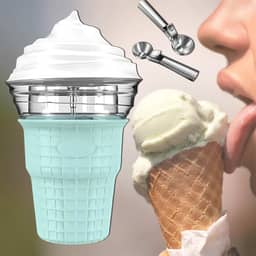 Sorveteira macia e dura de 450 ml, máquina de sorvete caseiro fresco perfumado e de sabor suave com colher de sorvete, sorveteira macia para festas familiares em restaurantes