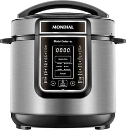 MONDIAL Panela de Pressão Elétrica Digital 6L, Preto/Inox, 1000W, 110V - PE-60-6L-I