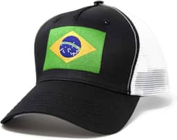 Boné com bandeira do Brasil para homens e mulheres - Boné de beisebol ajustável brasileiro snapback Trucker