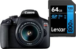 Câmera Digital Canon EOS Rebel T7+ S18-55 IS II BR kit com Cartão de Memória Lexar Blue 64GB