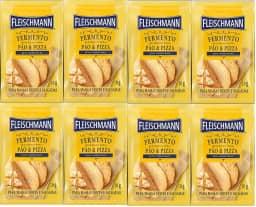 Kit 8 Fermento Biológico Pão e Pizza Seco Fleischmann 10g
