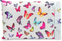 1 Fronha com Ponto Palito 70cmx50cm Percal Estampado 180 fios (Borboletas)