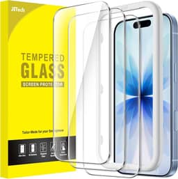 JETech Película de Vidro Temperado para iPhone 17 6,3 Polegadas, Protetor de Tela, Dureza 9H, Instalação Rápida, Amigável ao Case, Pacote com 3