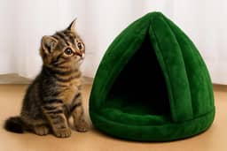 Cama Iglu Caminha Nuvem com Coberta Toca Pet Cores em Veludo 45x45 cm para Cachorros Yorkshire Daschund Shih Tzu Chihuahua e Gatos – Macia, Aconchegante, Confortável, Quentinha e Lavável (VERDE)