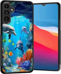 Capa para Galaxy A16 5G, capa protetora fina com arquitetura antiarranhões TPU à prova de choque para Samsung Galaxy A16 5G 6,7 polegadas 2024, golfinhos do mundo subaquático
