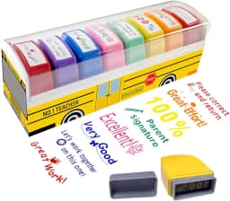 Carimbos de professores para dar notas à sala de aula, motivação autotinta, ótimo trabalho, carimbo de assinatura dos pais para dever de casa, presentes de agradecimento de professores de dia dos