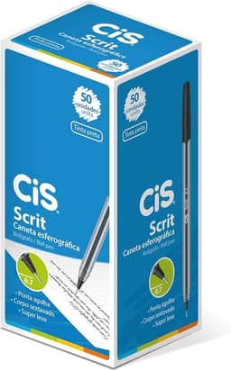 Caneta Esferográfica 0.7mm, CiS, Scrit 0,7 53.0500, Preto, 50 Unidades