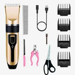 Máquina de Tosa Profissional Sem Fio para Cães e Gatos | Lâminas de Precisão Ajustáveis, Recarregável Bivolt, Silenciosa e com Kit de Acessórios Completo