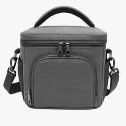 Bolsa Térmica GuardLunch 7L 2 Compartimentos - Lancheira Marmiteira Pequena Impermeável, Mantém Quente/Frio, para Lanches Trabalho Faculdade (Cinza)