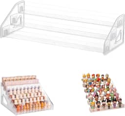 Organizador de Acrílico Transparente para Maquiagem, Batons, Esmaltes e Miniaturas, 31cm, Expositor 3 Níveis - Casa e Organização