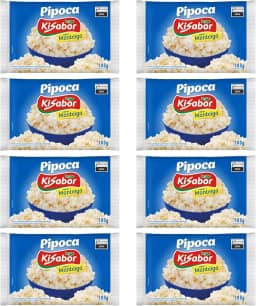 KiSabor Pipoca Microondas Manteiga 100g - kit c/ 8 unds