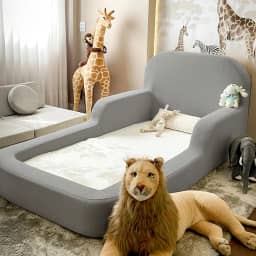 Cama Montessoriana Infantil Solteiro - Com colchão - Little Duck (Cinza)