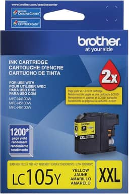 BROTHER Cartucho de tinta Amarelo para 1200 impressões, padrao, LC105Y