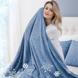 CHOSHOME Cobertores de resfriamento para pessoas que dormem com calor, Cobertor de gelo para o verão, cobertor leve e respirável, Cobertores frios para dormir,suores noturnos, Azul, 229 x 274 CM
