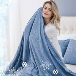 CHOSHOME Cobertores de resfriamento para pessoas que dormem com calor, Cobertor de gelo para o verão, cobertor leve e respirável, Cobertores frios para dormir,suores noturnos, Azul, 229 x 274 CM