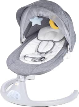 Cadeira de Descanso e Balanço para Bebê Bliss Baby Style com Música, Mosquiteiro e Controle Remoto (Cinza)