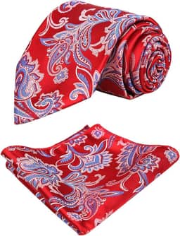 Conjunto de gravata floral casual com gravata Paisley