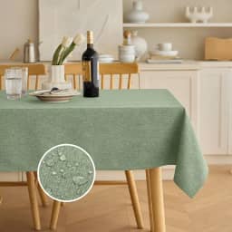 Decorelia Toalha de mesa retangular de linho para mesa de 3 m, (oblonga, 152 x 364 cm (12 a 14 assentos), verde sálvia