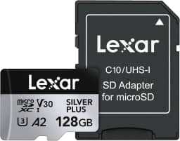 Cartão de Memória Lexar Professional SILVER PLUS microSDXC UHS-I Card 128GB