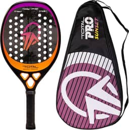 Raquete Beach Tennis Carbono 12k Total Pro Sunset + Capa | Leve e equilibrada | 1 ano de garantia