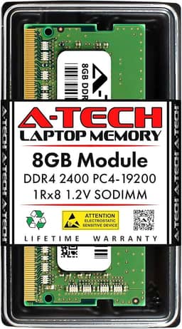 A-Tech Substituição de 8 GB de RAM para CT8G4SFS824A | DDR4 2400MHz PC4-19200 (PC4-2400T) CL17 SODIMM 1Rx8 1,2V Non-ECC SO-DIMM 260 pinos, módulo de memória de notebook